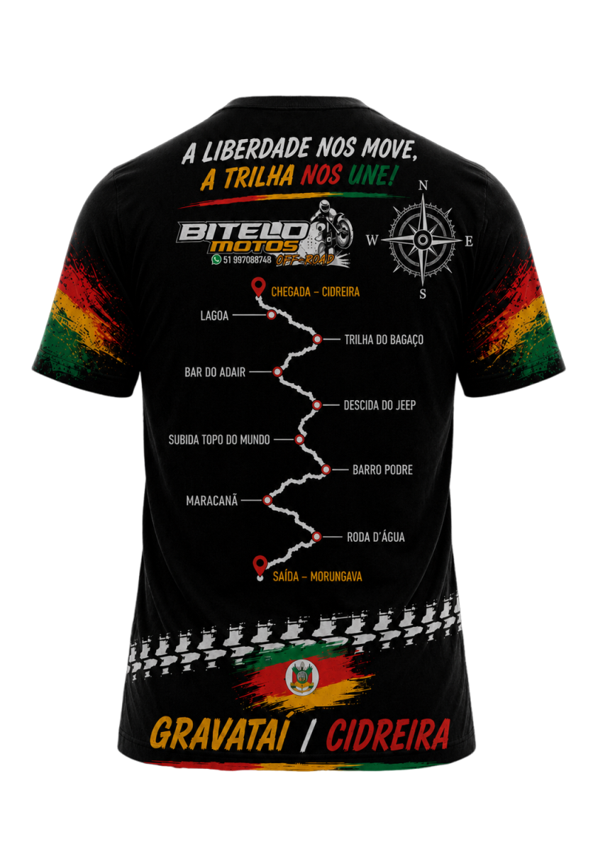 Costas da camiseta oficial
