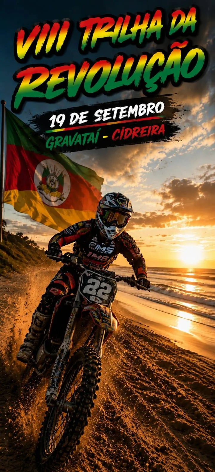 Cartaz oficial da VIII Trilha da Revolução — 19 de setembro, Gravataí a Cidreira